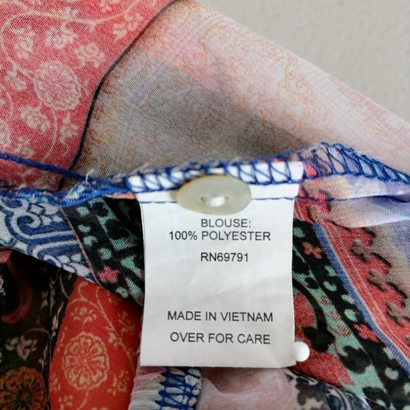 Fig And Flower Women's Multicolor Blouse Size S - Picture 6 of 6